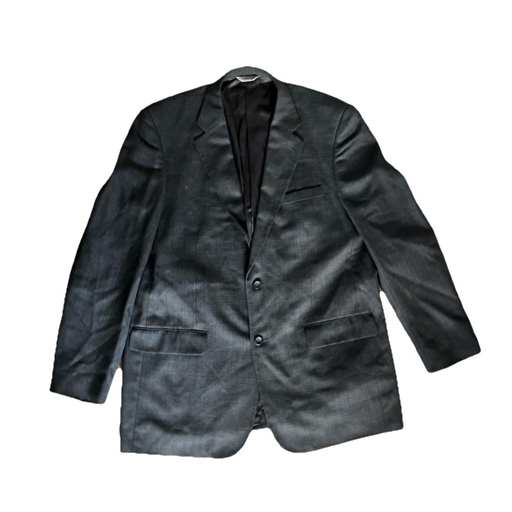 Joseph‎ and Feiss Sport Coat Mens 46L Gray Multicolor Wool Plaid Two Buttons
